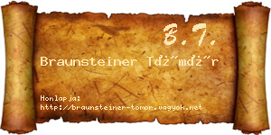 Braunsteiner Tömör névjegykártya